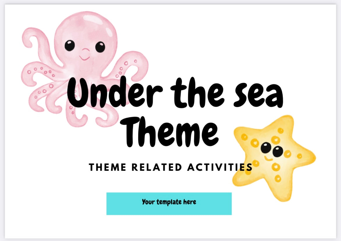 Under The Sea theme (editable activities)