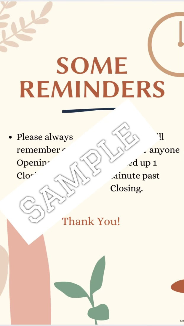 Friendly Reminder flyers
