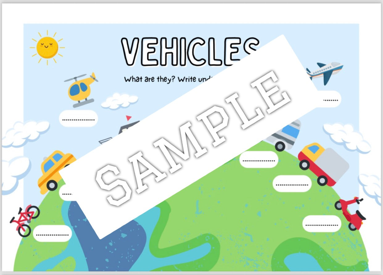 Transportation theme (editable activities)